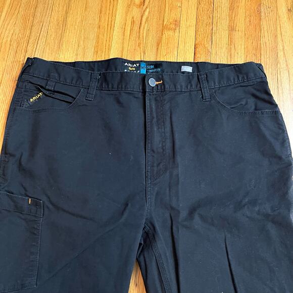 Ariat Rebar M7 Pants Mens 42 X30 Black DuraStretch Made Tough Straight Slim - Picture 2 of 12